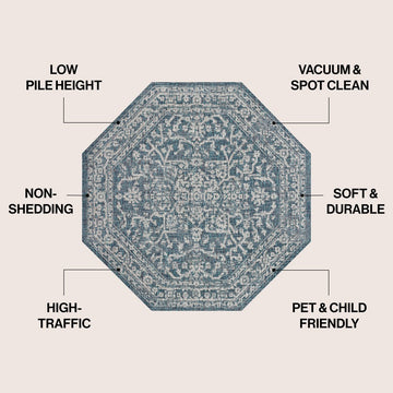 Malta Bohemian Medallion Textured Weave Indoor/outdoor Octagon Rug